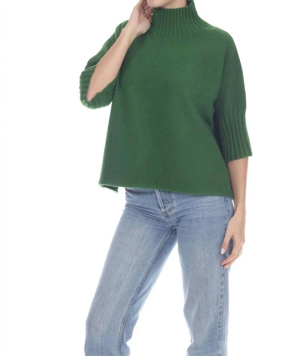 NEW RAIN + ROSE natasha classic knit sweater top in eden green